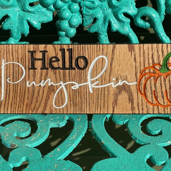 Hello Pumpkin Standing Fall Autumn Thanksgiving - Picture 1 of 1